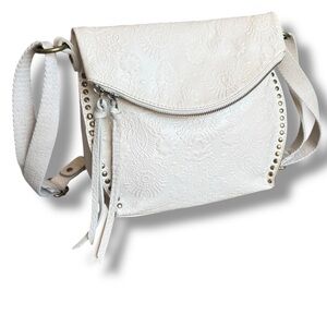 The Sak Silverlake Embossed Tooled Leather Crossbody Bag, Purse, White